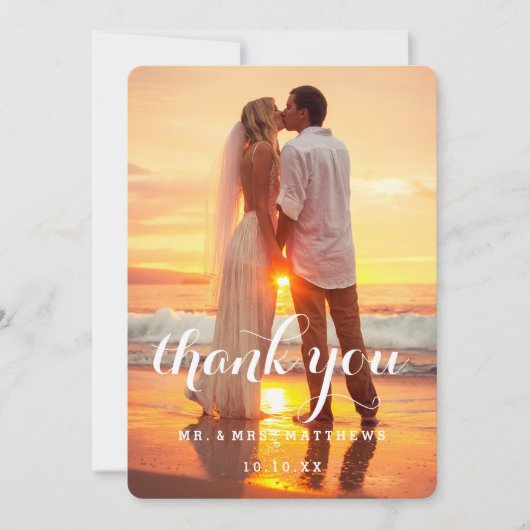 シンプル結婚写真サンキューカード サンキューカード (正面)