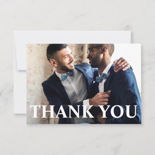 シンプル結婚写真感謝 サンキューカード (正面)