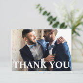 シンプル結婚写真感謝 サンキューカード (スタンド正面)