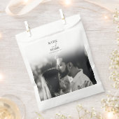 シンプル結婚写真感謝 フェイバーバッグ (クリップ留めされた状態)