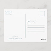 シンプル結婚写真感謝 ポストカード (裏面)