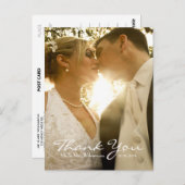 シンプル結婚写真Thank You Note | ポストカード (正面/裏面)