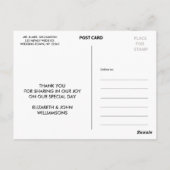 シンプル結婚写真Thank You Note | ポストカード (裏面)