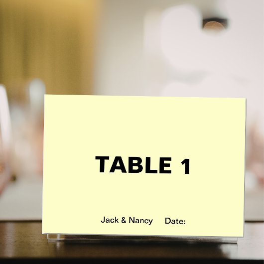 シンプル結婚又は記念日の名称と日付 テーブルナンバー