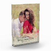 シンプル結婚夫婦の写真名の日付 フォトブロック (左)