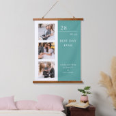 シンプル結婚夫婦3枚フォト写真 吊り下げ型タペストリー (寝室)