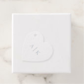 シンプル結婚実在モノグラム銀箔ハート フェイバータグ (箱)