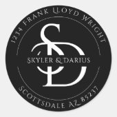 シンプル結婚差出人住所 ラウンドシール (正面)