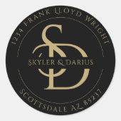 シンプル結婚差出人住所 ラウンドシール (正面)