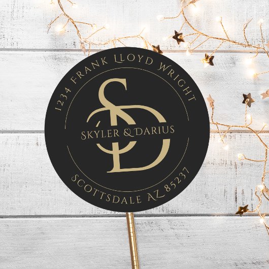 シンプル結婚差出人住所 ラウンドシール