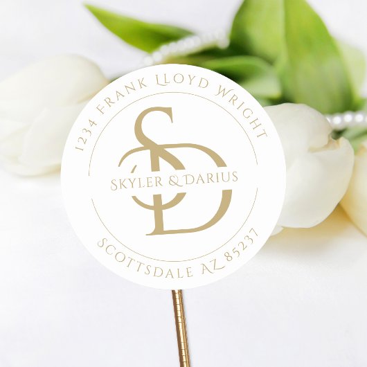 シンプル結婚差出人住所 ラウンドシール