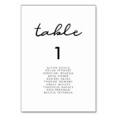 シンプル結婚座席表カード テーブルナンバー (正面)