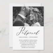 シンプル結婚延期新日写真 案内状 (正面)