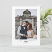 シンプル結婚式の招待ミニマモダンリスト シーズンカード (スタンド正面)