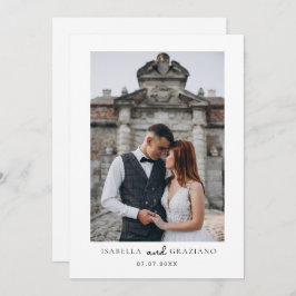 シンプル結婚式の招待ミニマモダンリスト シーズンカード