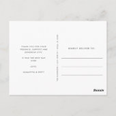 シンプル結婚式の日の写真ありがとうポストカード ポストカード (裏面)