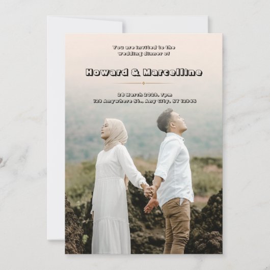 シンプル結婚式招待状とイマ素晴らしグ 招待状 (正面)