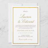 シンプル結婚式招待状エレガンスフェイクゴールドフォイル 招待状 (正面)