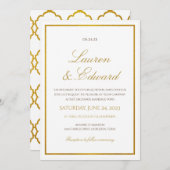 シンプル結婚式招待状エレガンスフェイクゴールドフォイル 招待状 (正面/裏面)