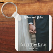 シンプル結婚式招待状エレガント キーホルダー (正面)