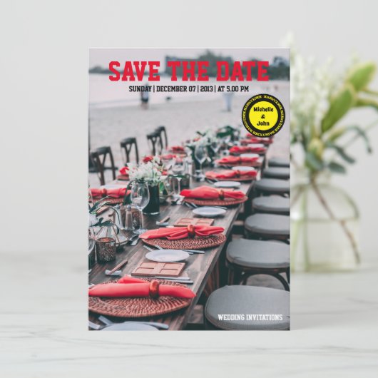 シンプル結婚式招待状エレガント 招待状 (スタンド正面)