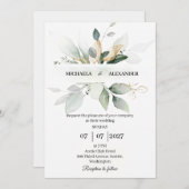 シンプル結婚式招待状カード 招待状 (正面/裏面)