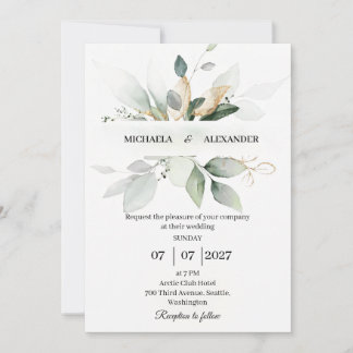 シンプル結婚式招待状カード 招待状