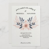 シンプル結婚式招待状カード 招待状 (正面/裏面)