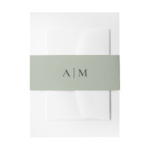 シンプル結婚式招待状ダスティセージベリーバンド