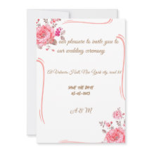 シンプル結婚式招待状バラ