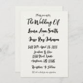 シンプル結婚式招待状基本QRコーフレンドリード 招待状 (正面/裏面)