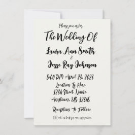 シンプル結婚式招待状基本QRコーフレンドリード 招待状