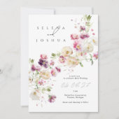 シンプル結婚式招待状 | おもしろいフローラデザイン 招待状 (正面)