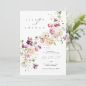 シンプル結婚式招待状 | おもしろいフローラデザイン 招待状 (スタンド正面)