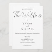 シンプル結婚式招待状 招待状 (正面/裏面)