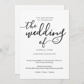 シンプル結婚式招待状 招待状 (正面/裏面)