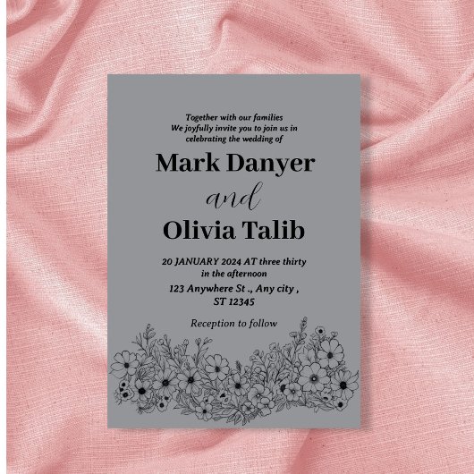 シンプル結婚式招待状 招待状