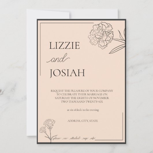 シンプル結婚式招待状 招待状 (正面)