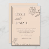 シンプル結婚式招待状 招待状 (正面/裏面)