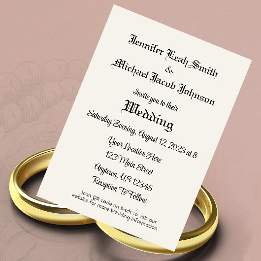 シンプル結婚式招待状QRコーフレンドリード 招待状