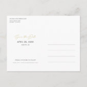 シンプル結婚式日付の保存 案内ポストカード (裏面)