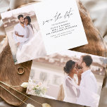 シンプル結婚式日付の写真を保存 セーブザデート<br><div class="desc">ウェディング表裏に写真が入った日付カードを保存する。Save the Dateカードには手で書いたモダン筆記体のタイポグラフィが含まエレガントれ、シンプルお祝いと結婚式の日の後に使用すモダンる。</div>