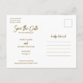 シンプル結婚式日付3写真コラージュを保存 ポストカード (裏面)