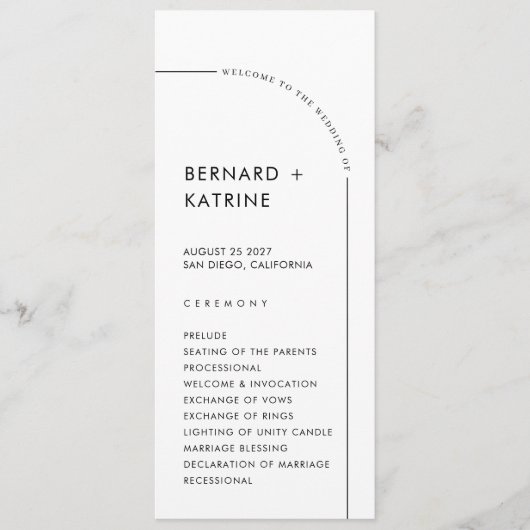 シンプル結婚式 プログラム (正面)