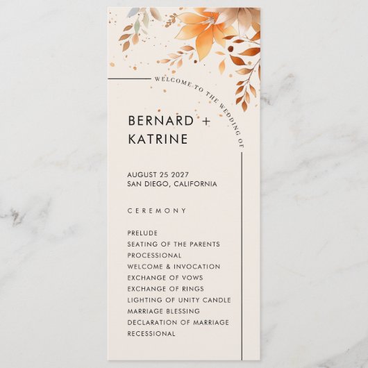 シンプル結婚式 プログラム (正面)