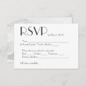 シンプル結婚式RSVP応答カード 出欠カード (正面/裏面)