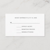 シンプル結婚式RSVP エンクロージャーカード (裏面)