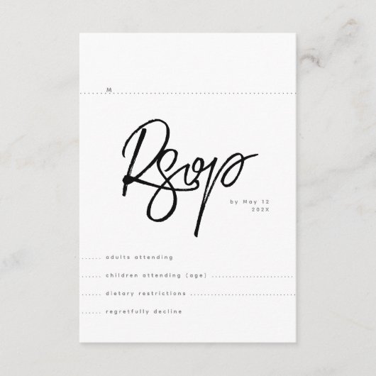 シンプル結婚式RSVP エンクロージャーカード (正面)