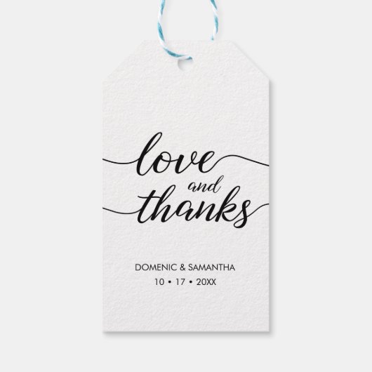 シンプル結婚愛と脚本の感謝していカスタム ギフトタグ (裏面)