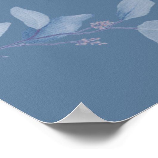 シンプル結婚披露宴の座席表(青) ポスター (角)